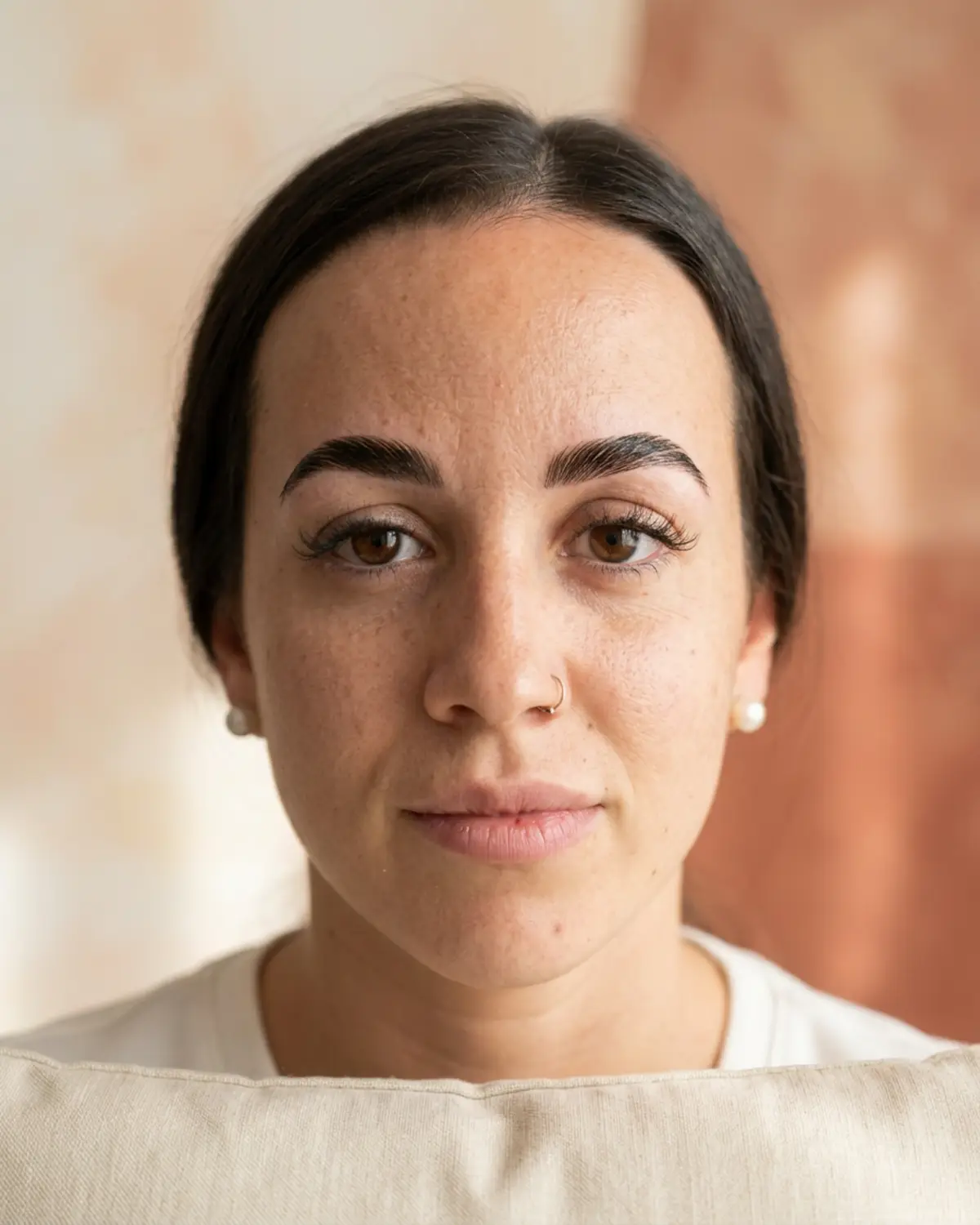 Resultado real de laminado de cejas